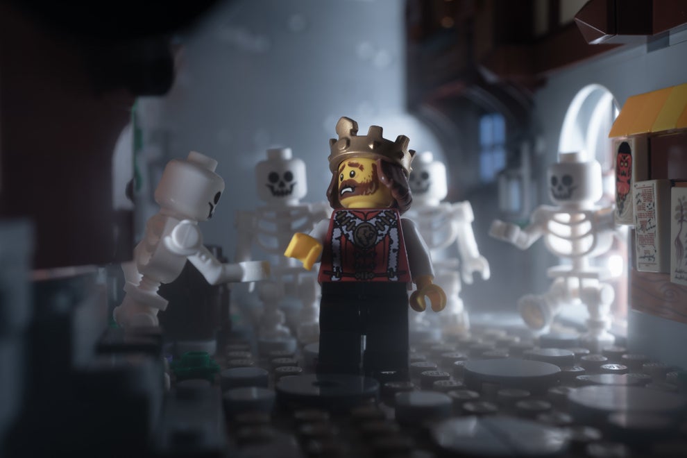 Winning minifigure story shot with strong lighting and mood.